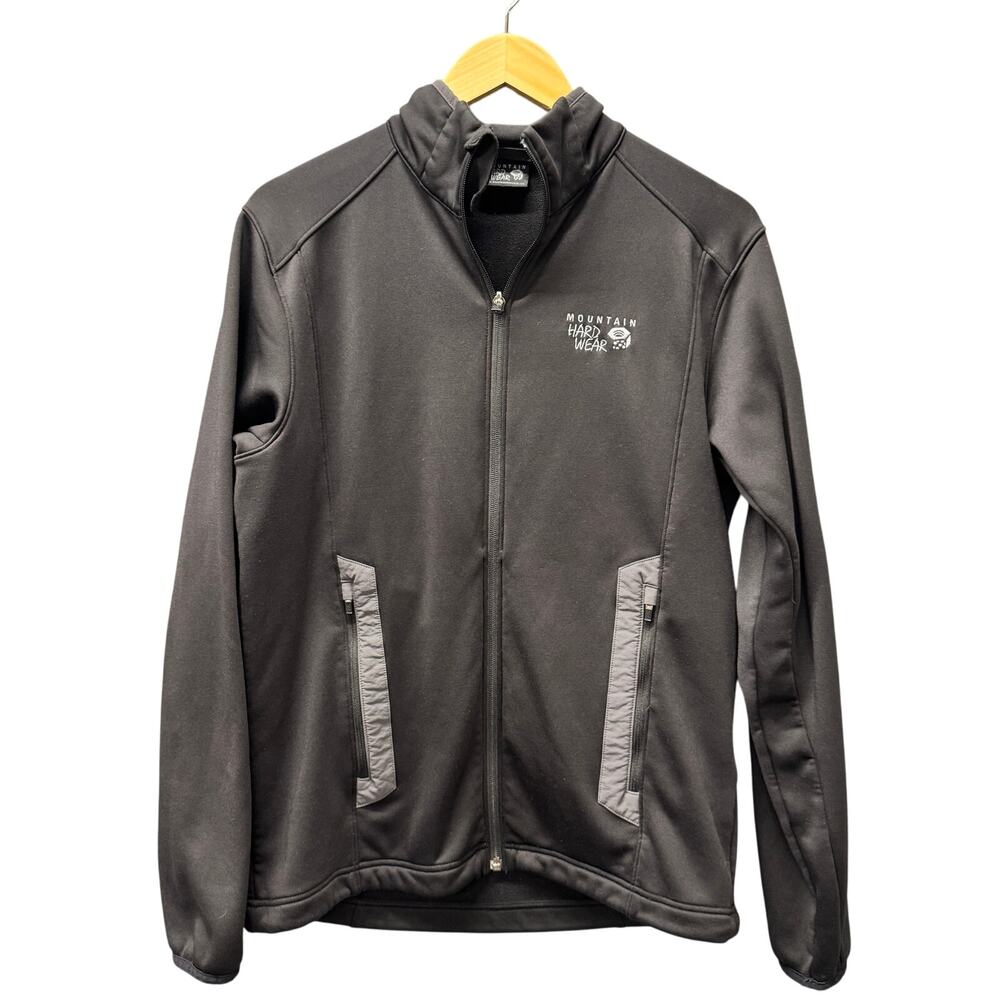 Mountain Hardwear Jacket Mens Medium Black Arlando Full Zip Pockets Fleece Lined